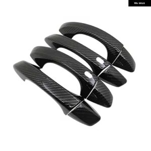 VW ゴルフ 7 MK7 MK7.5 2014-2019 ステッカー カーボンクロームブラック外装ドア ハンドル モールドカバー トリム - Smart Carbon