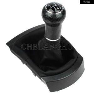 シート イビサ 37530 スタイリング 5/6 スピードギア スティックシフトノブと PU レザーブーツ - 6 Speed Black