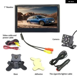 7インチ 車モニター TFT 液晶カラースクリーンリアビューカメラ安全パーキングリアビューディスプレイモニターサポートカメラ - With Camera