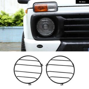 ステンレス 自動フロントヘッドランプ ヘッドライト 装飾カバー LADA NIVA テールライト トリムカバー - A-Headlight cover