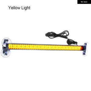 車 80LED ストロボライトバー緊急ハザード灯フラッシュライト黄白ルーフ上ハザード灯交通信号 12V 24V - Yellow