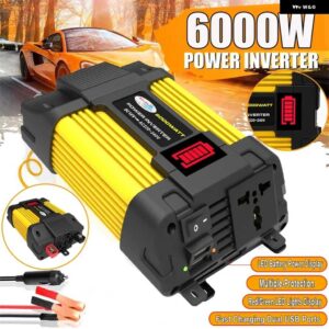 6000ワット 電源インバーター LED 電圧容量表示変圧器コンバータ 12V 110/220 V デュアル USB インバーター家電用 - DC12-AC220V 4000W