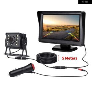 リアビューカメラ トラック パーキング用モニター付き 24V ナイトビジョン 防水 カメラ 5インチ HD スクリーン付き 取り付け簡単 - 5 Meters