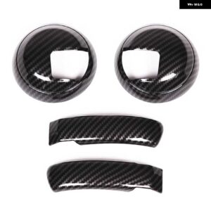 ABS カーボン車内ドア ハンドル 装飾カバー ステッカー トリム フィアット 500 アバルト 595 2010-2024 自動 - carbon fiber