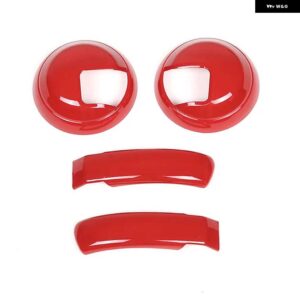 ABS カーボン車内ドア ハンドル 装飾カバー ステッカー トリム フィアット 500 アバルト 595 2010-2024 自動 - red