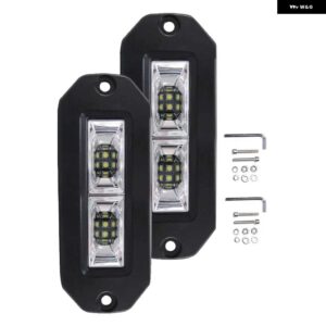 2個 フラッシュ マウント LED ワークライトフラッドビーム運転 LED ポッド電球 フォグランプ オフロード LADA 4X4 ピックアップ トラック 4WD - Clear Lens Light