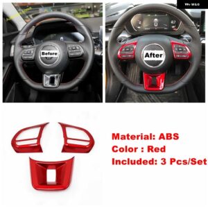ステアリング ホイールアンダーギアシフトパドル カバー トリムモールディングストリップ 装飾 MG ZS 2018 - 2023 インテリア - red