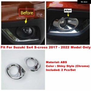 スズキ クローム外装 ドアハンドル フロントリア フォグランプ アイブロウウィンドウ ワイパーカバー トリム SX4 S-クロス 2014 - 2 - For 2017-2022 Only