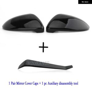 VW ゴルフ 7 MK7 7.5 GTI ミラー カバー カーボンサイドバックミラー カバー キャップ TOURAN ドアウイング ハウジング - Black L and R