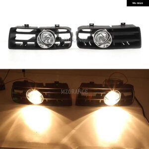 フォグランプ LED ヘッドライト VW ゴルフ 4 MK4 GTI TDI 1997 1998-2006 DRL フォグランプ カバー レーシング グリル ランプグリル - Only halogen fog