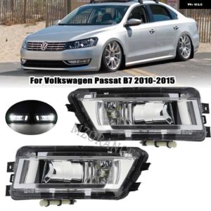自動フロント フォグランプ VW パサート B7 2011-15 ヘッドライト フォランプクロームグリル バンパー カバー 56D853665 - 1 pair led fog