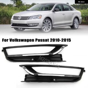 自動フロント フォグランプ VW パサート B7 2011-15 ヘッドライト フォランプクロームグリル バンパー カバー 56D853665 - 1 Pair Cover