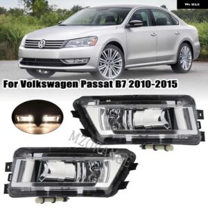 自動フロント フォグランプ VW パサート B7 2011-15 ヘッドライト フォランプクロームグリル バンパー カバー 56D853665 - 1 pair halogen fog