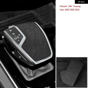 VW トゥアレグ 2019-22 ギアレバースティックシフトノブ カバー シェル ALCAN タラスエード車トリム - black