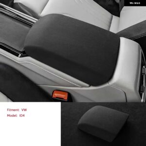 VW ID4 CROZZ 中央カップと アームレスト ボックス 蓋アタッチメント カバー ペースト シース シェル ブラック ホワイト - Black Armrest