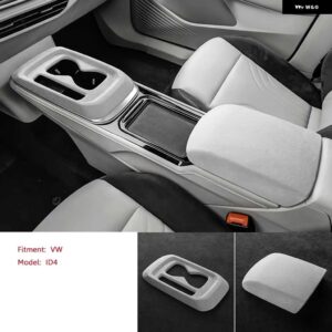 VW ID4 CROZZ 中央カップと アームレスト ボックス 蓋アタッチメント カバー ペースト シース シェル ブラック ホワイト - White Kit