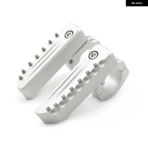 トライアンフ TIGER660 タイガー 800 900 GT プロ ラリー エクスプローラー 1200 フロント フットペグ 折りたたみ フットレスト クランプ 22-28MM - Silver