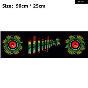 グリーン LED ミュージックリズムフラッシュライトサウンド活性化センサー イコライザー リア フロントガラス ステッカー スタイリング ネオンランプキット - 90cm x 25cm4