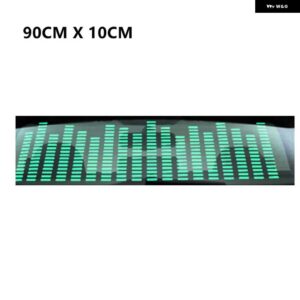 グリーン LED ミュージックリズムフラッシュライトサウンド活性化センサー イコライザー リア フロントガラス ステッカー スタイリング ネオンランプキット - 90cm x 10cm