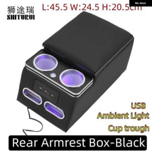 HONDA CRV アコード CIIMO CIVIC CROSSTOUR VEZEL CITY JADE CR-Z HR-V リア手すりボックス 携帯電話充電USB - black