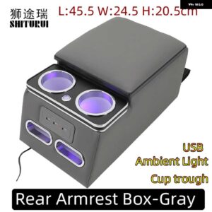 HONDA CRV アコード CIIMO CIVIC CROSSTOUR VEZEL CITY JADE CR-Z HR-V リア手すりボックス 携帯電話充電USB - gray