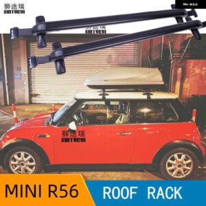 2個 ルーフバーミニクーパー S R56 2006-2013 クラブマン R55 合金サイドバークロスレール ルーフラックキャリアキャリア - R56