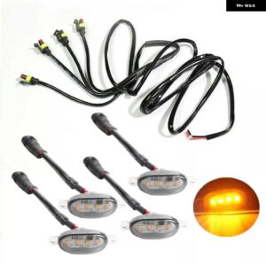 スズキ 4個 LED フロントグリル ライトホワイト アンバー ライトアウターグリル ランプ ジムニー JB64 JB74 2019-21 - 4black-yellow light