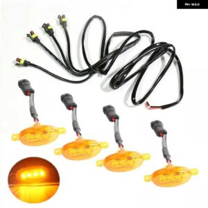 スズキ 4個 LED フロントグリル ライトホワイト アンバー ライトアウターグリル ランプ ジムニー JB64 JB74 2019-21 - 4yellow-yellow light