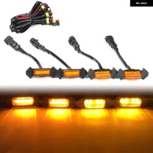 レーシング グリル ホワイト LED ランプ アンバー LED ライト アウター 装飾 グリル ランプ ハイラックス REVO タコマロッコ - 4yellow-yellow light