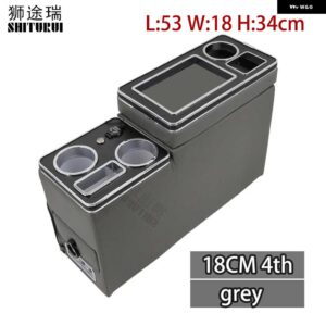 VW カラベル / マルチバン T4 T5 T6 2003-2023 センター コンソール アームレスト ボックス 電話ワイヤレス充電付き - 4TH gray