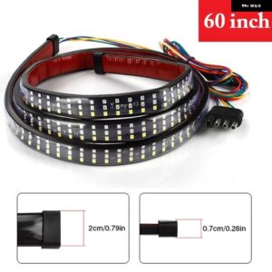 12V 49インチ /60インチ ブレーキ ウィンカー ハザード信号柔軟な LED ストリップリアテールランニングリバースダブルフラッシュライトレッド - 60in Triple