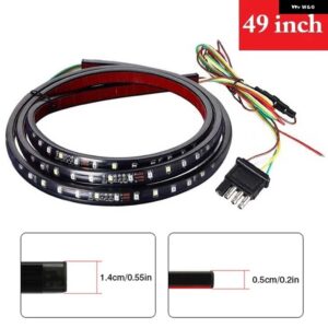 12V 49インチ /60インチ ブレーキ ウィンカー ハザード信号柔軟な LED ストリップリアテールランニングリバースダブルフラッシュライトレッド - 49in Signle