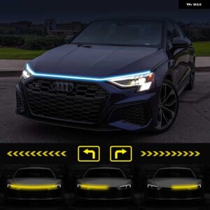 LED 車フード 装飾 ライトストリップスタートスキャンアンビエントライト車デイタイムランニングライト DRL ウィンカー ランプ 12V