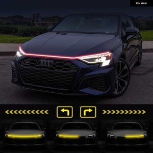 LED 車フード 装飾 ライトストリップスタートスキャンアンビエントライト車デイタイムランニングライト DRL ウィンカー ランプ 12V