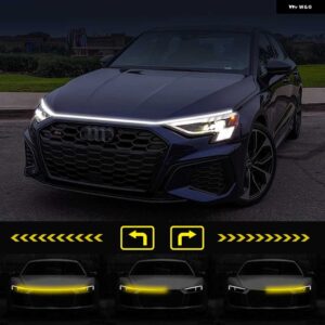 LED 車フード 装飾 ライトストリップスタートスキャンアンビエントライト車デイタイムランニングライト DRL ウィンカー ランプ 12V