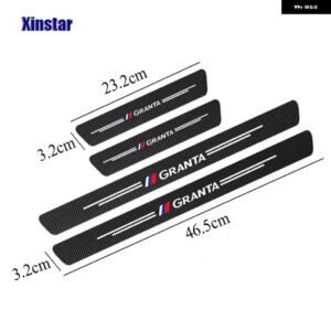 4個 カーボン車スカッフプレートドアドアシル ステッカー LADA VESTA XRAY LARGUS GRANTA NIVA - GRANTA
