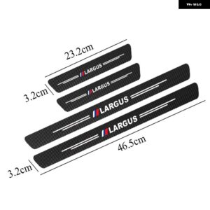 4個 カーボン車スカッフプレートドアドアシル ステッカー LADA VESTA XRAY LARGUS GRANTA NIVA - Largus