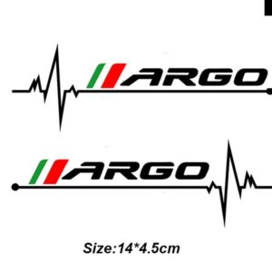 2個 バックミラー ステッカー フィアット QUBO STILO SEDICI シエナ牧場アルゴ自動車 - ARGO black
