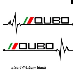 2個 バックミラー ステッカー フィアット QUBO STILO SEDICI シエナ牧場アルゴ自動車 - QUBO black