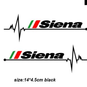 2個 バックミラー ステッカー フィアット QUBO STILO SEDICI シエナ牧場アルゴ自動車 - Siena black