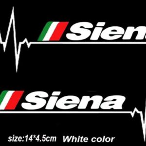 2個 バックミラー ステッカー フィアット QUBO STILO SEDICI シエナ牧場アルゴ自動車 - Siena white