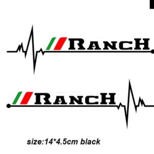 2個 バックミラー ステッカー フィアット QUBO STILO SEDICI シエナ牧場アルゴ自動車 - Ranch Black