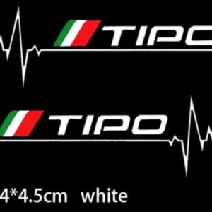 2個 バックミラー ステッカー ビニールスポーツ ステッカー デカール フィアット TIPO - White
