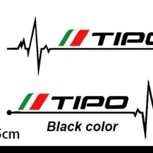 2個 バックミラー ステッカー ビニールスポーツ ステッカー デカール フィアット TIPO - black