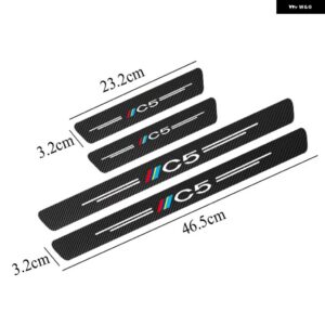 4個 カーボンドアドアシル ステッカー シトロエン C1 C2 C3 C4 C5 C6 C8 自動車 - C5