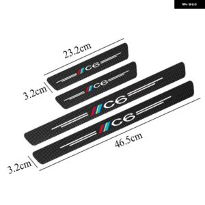 4個 カーボンドアドアシル ステッカー シトロエン C1 C2 C3 C4 C5 C6 C8 自動車 - C6