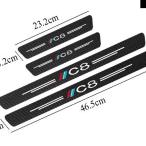 4個 カーボンドアドアシル ステッカー シトロエン C1 C2 C3 C4 C5 C6 C8 自動車 - C8