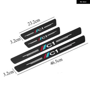 4個 カーボンドアドアシル ステッカー シトロエン C1 C2 C3 C4 C5 C6 C8 自動車 - c1