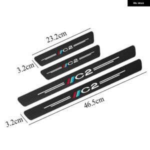 4個 カーボンドアドアシル ステッカー シトロエン C1 C2 C3 C4 C5 C6 C8 自動車 - c2