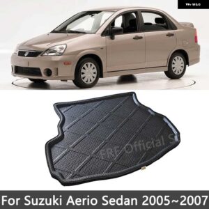 スズキ トランクマット リアナ 2007 エリオバレーノセダン HTACH 2005 2006 カーフロアトレイ 防水 ライナーカーゴブーツ - sedan